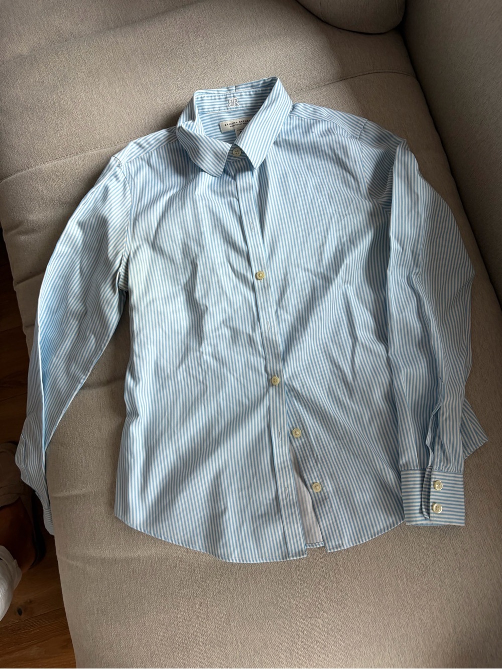 Light Blue Stripe Dress Shirt - women